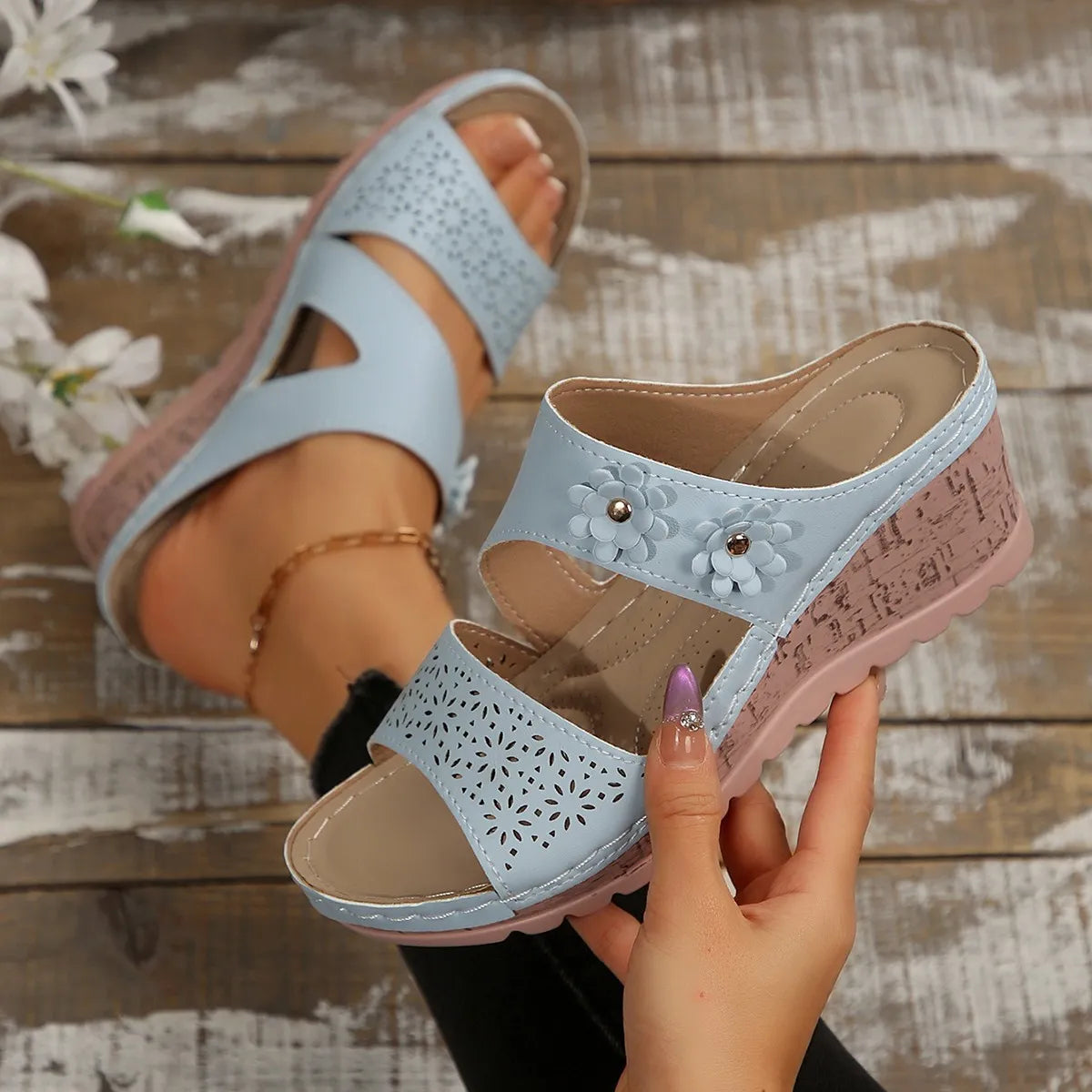 Open Toe Wedge Sandals