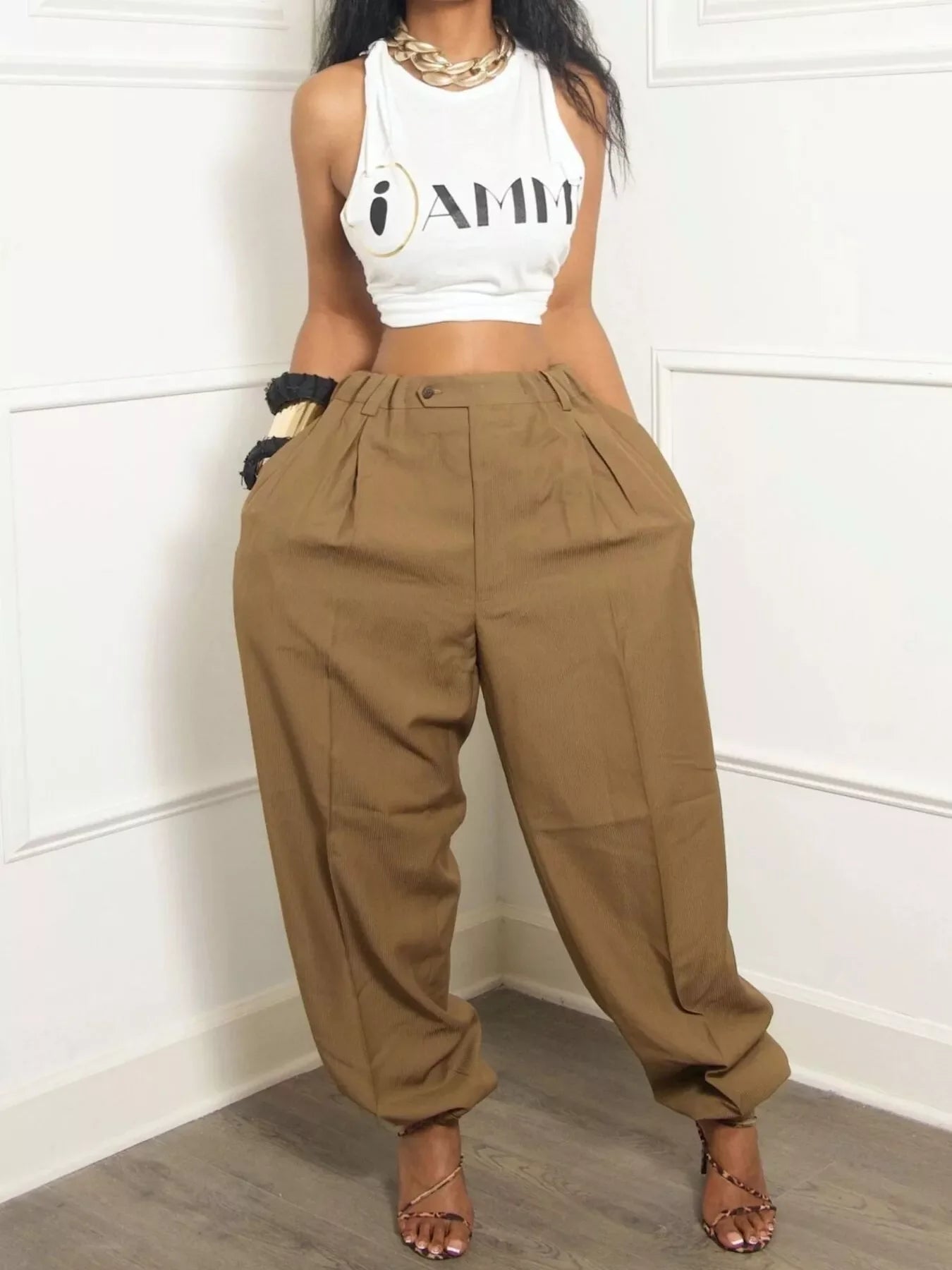 Elastic Waist Loose Fit Pants