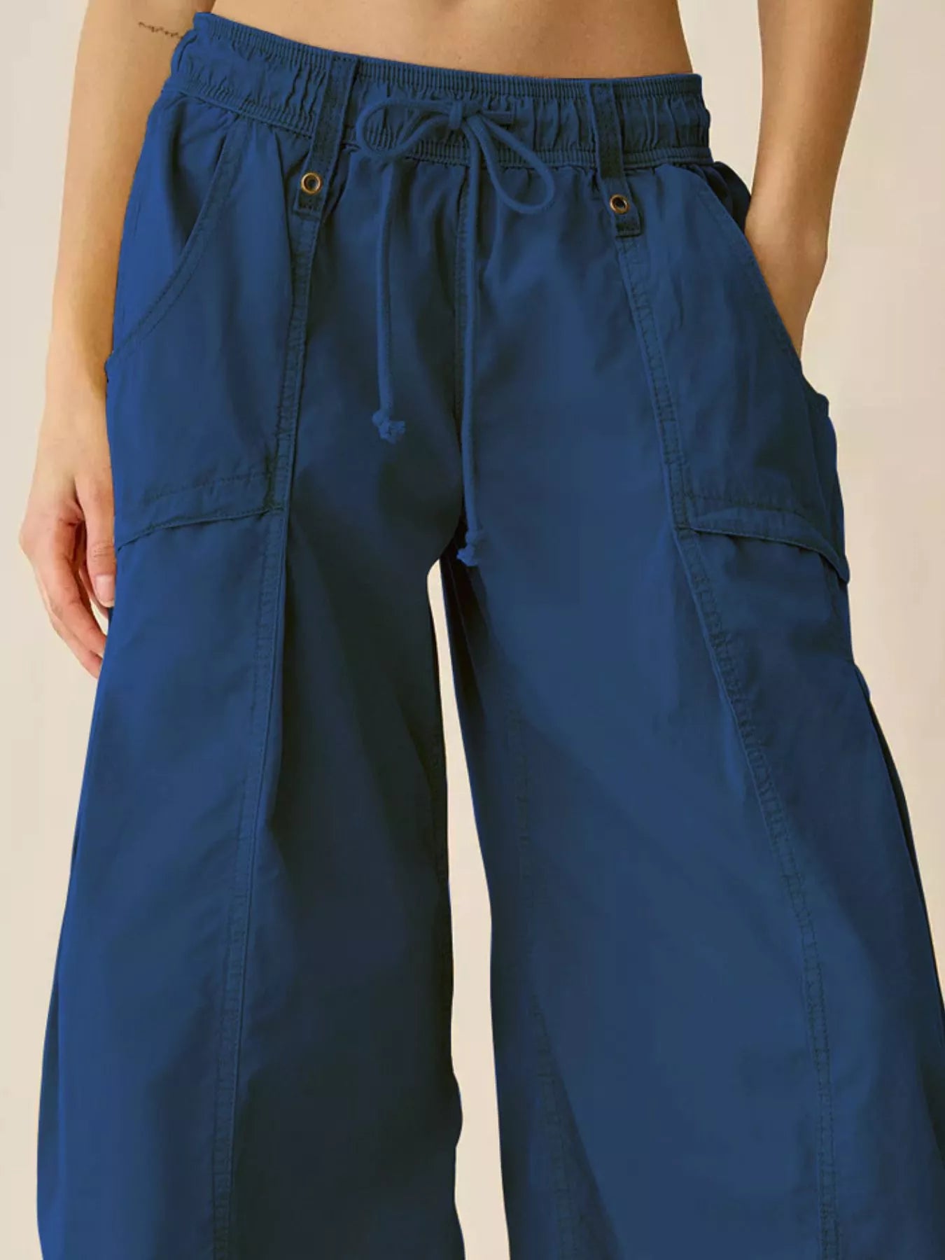 High-Waisted Cargo Wide-Leg Pants