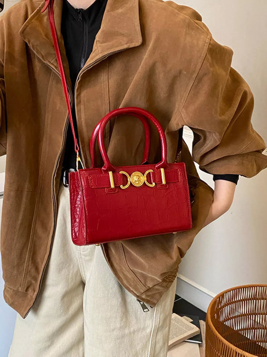 Crocodile Embossed Crossbody Bag