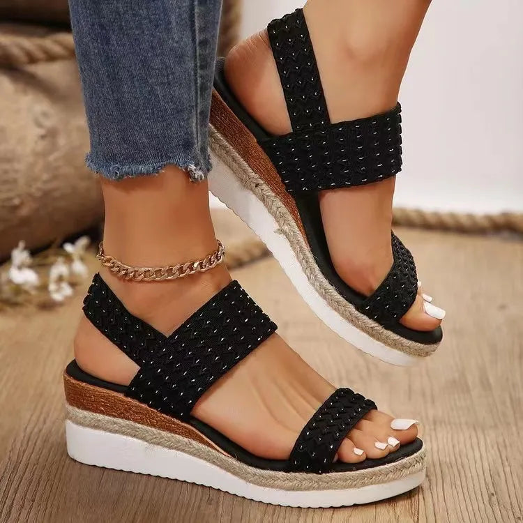 Peep Toe Wedge Sandals