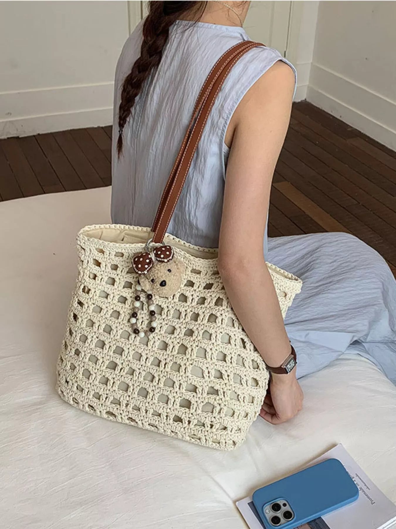 Woven Straw Handbag