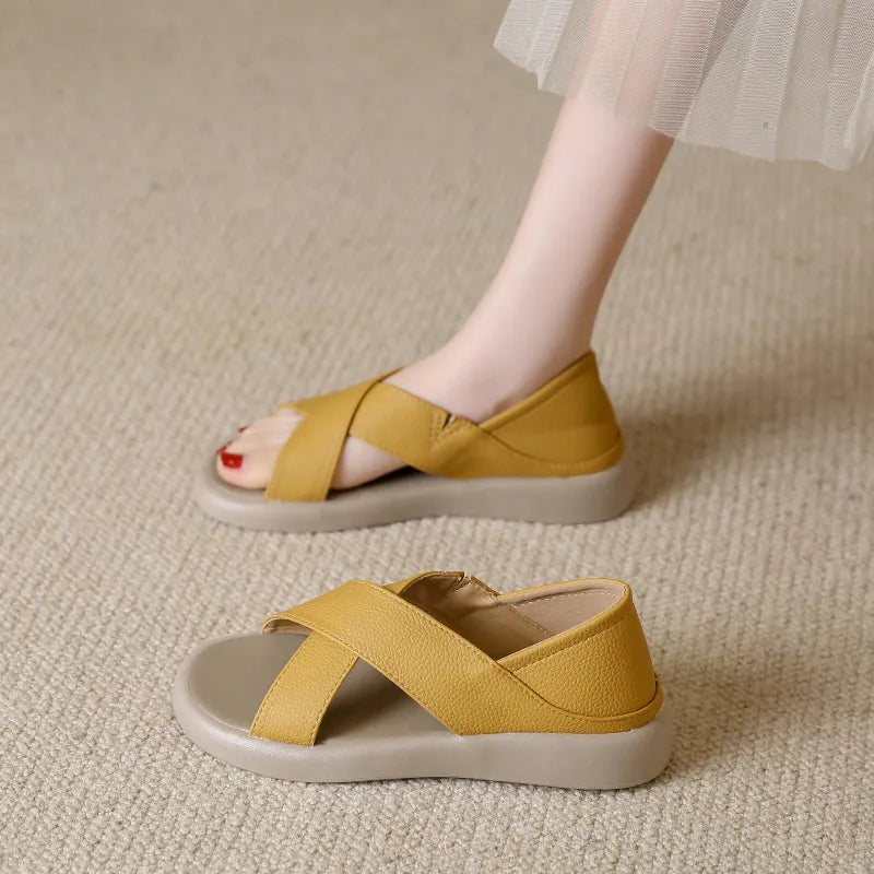 Crossover Platform Comfort Sandals