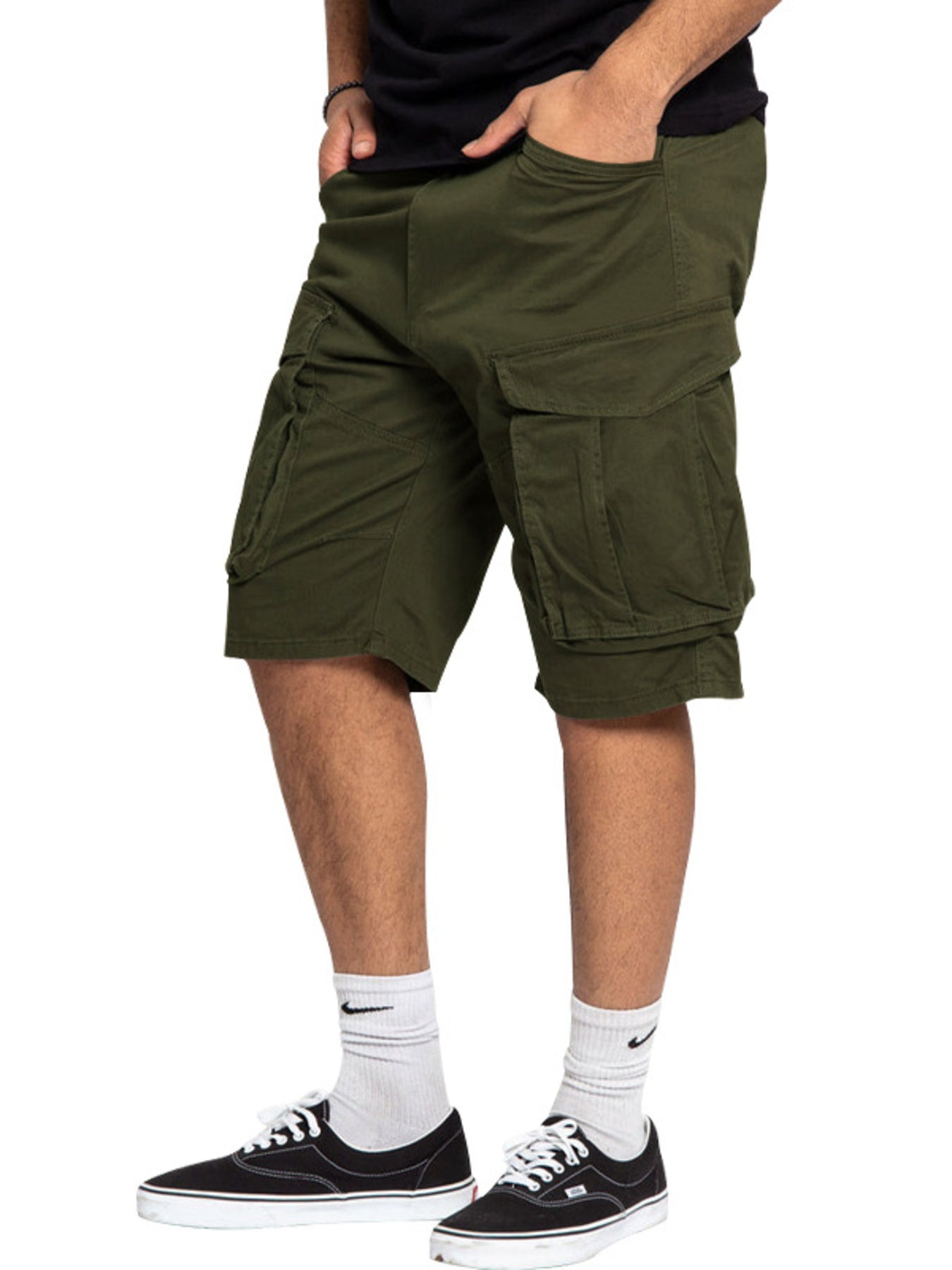 Men's Full Size Cargo Shorts with Multiple Pockets Plus Size