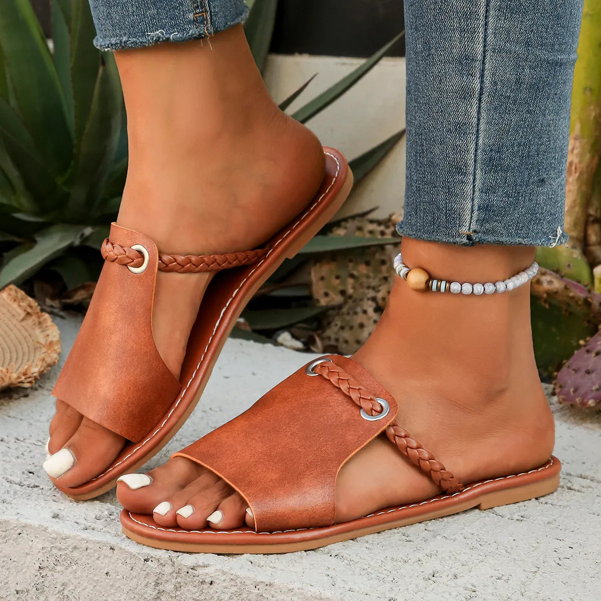 Open Toe Flats Sandals