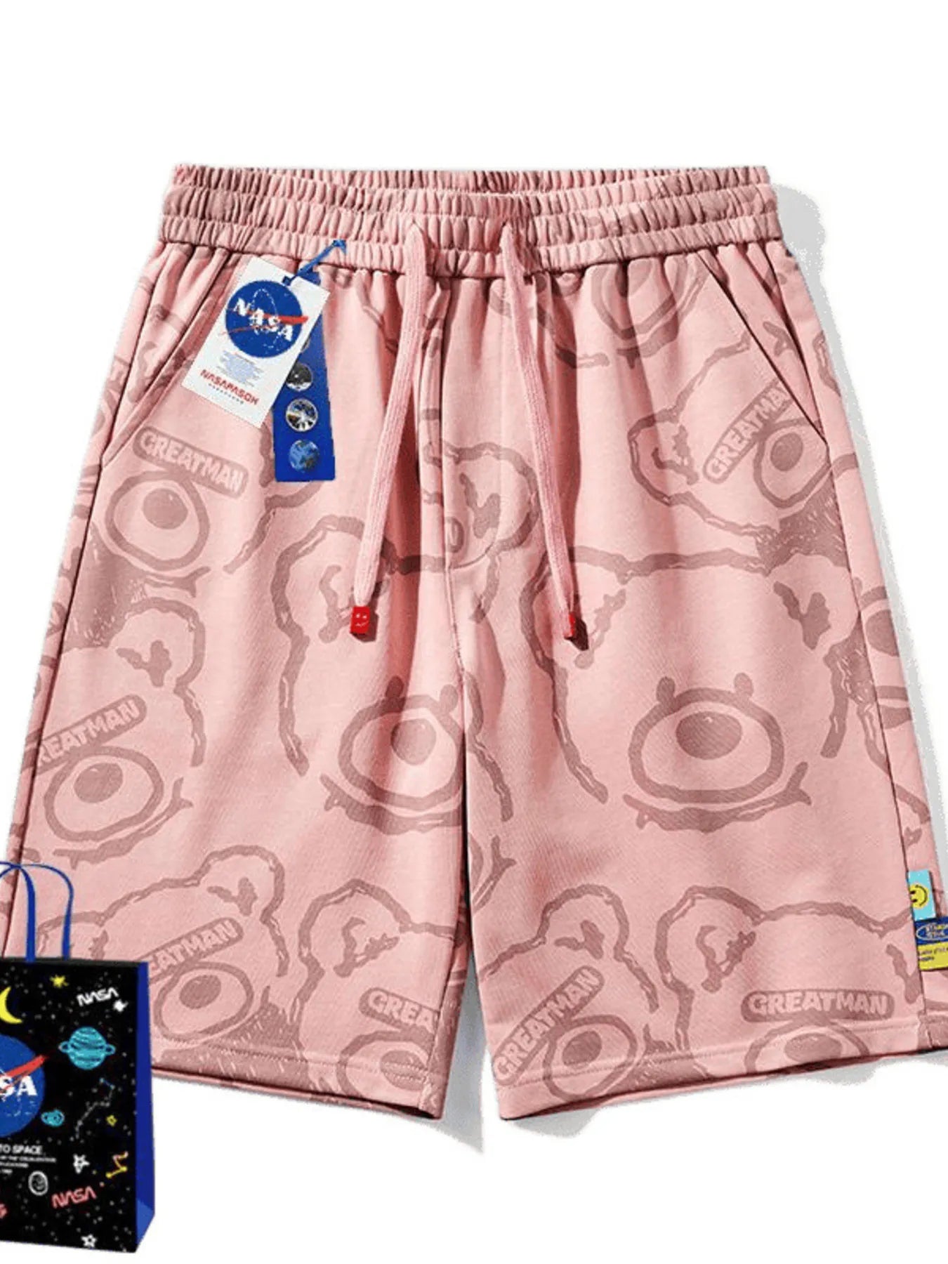 Men's Full Size Bear Print Shorts Plus Size