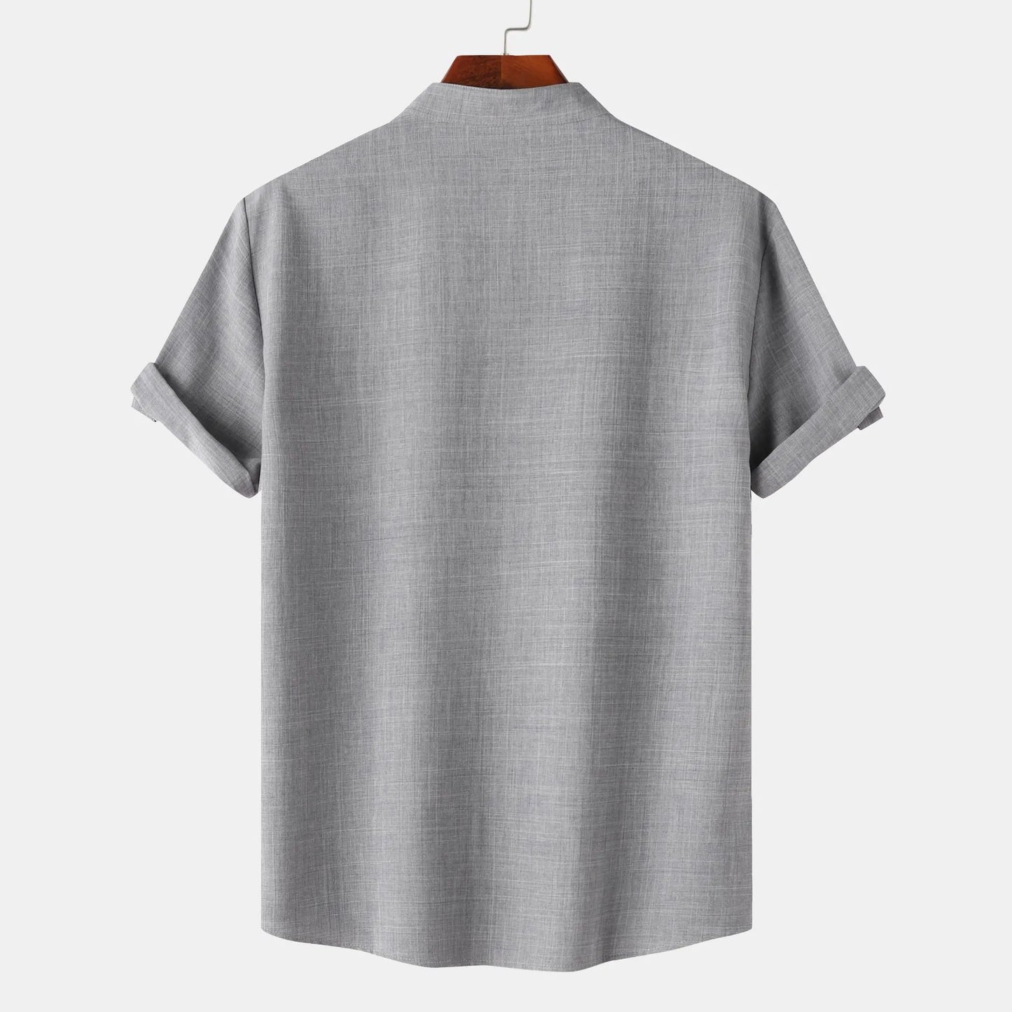 Men's Button Detail Short Sleeve Blouse