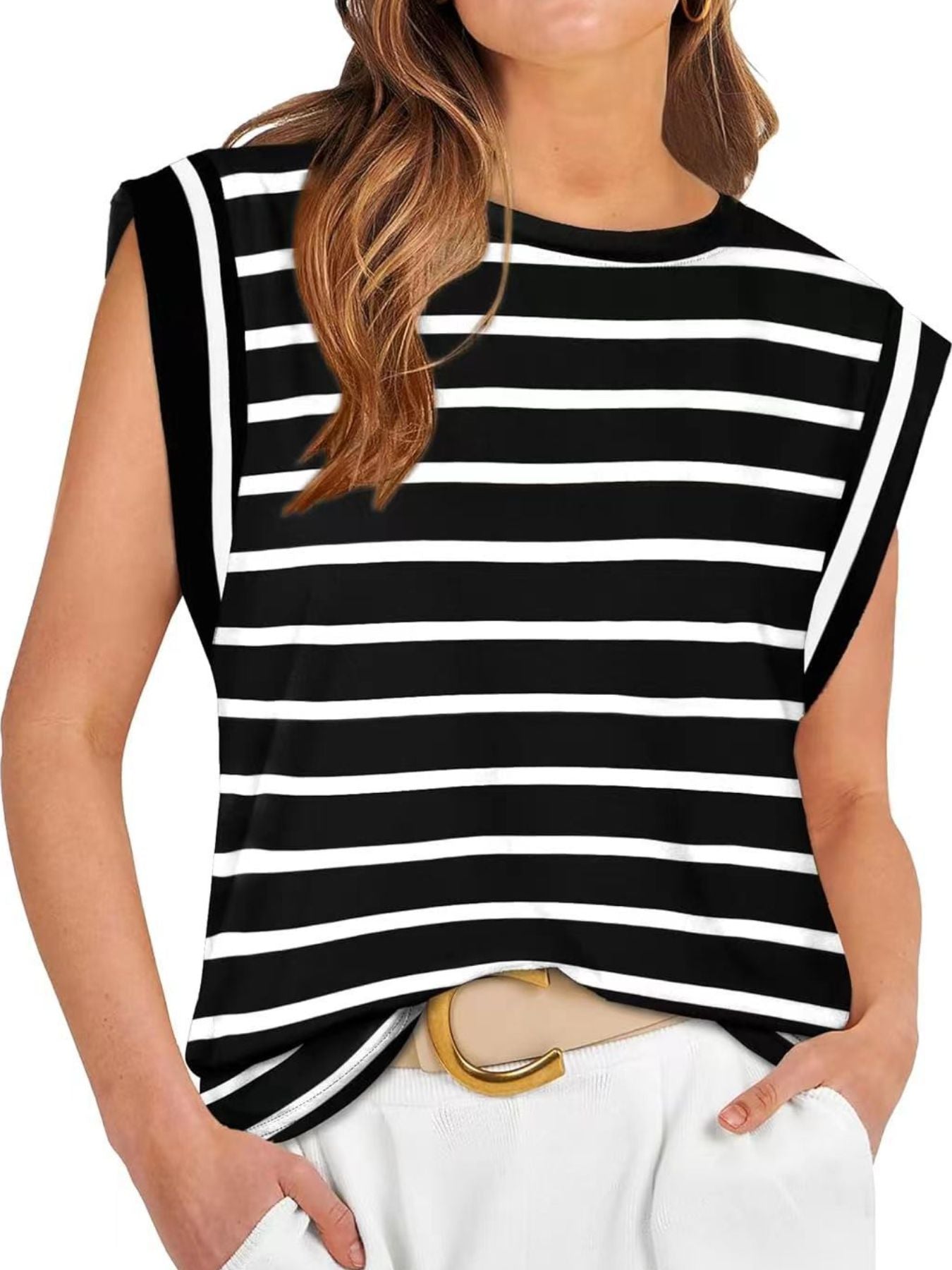 Striped Round Neck Tank