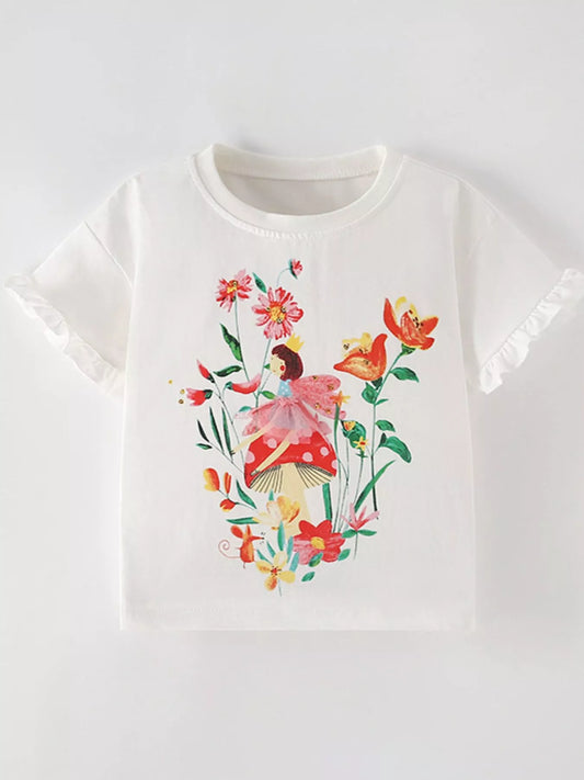 Children's Floral Fairy Short Sleeve T-Shirt
