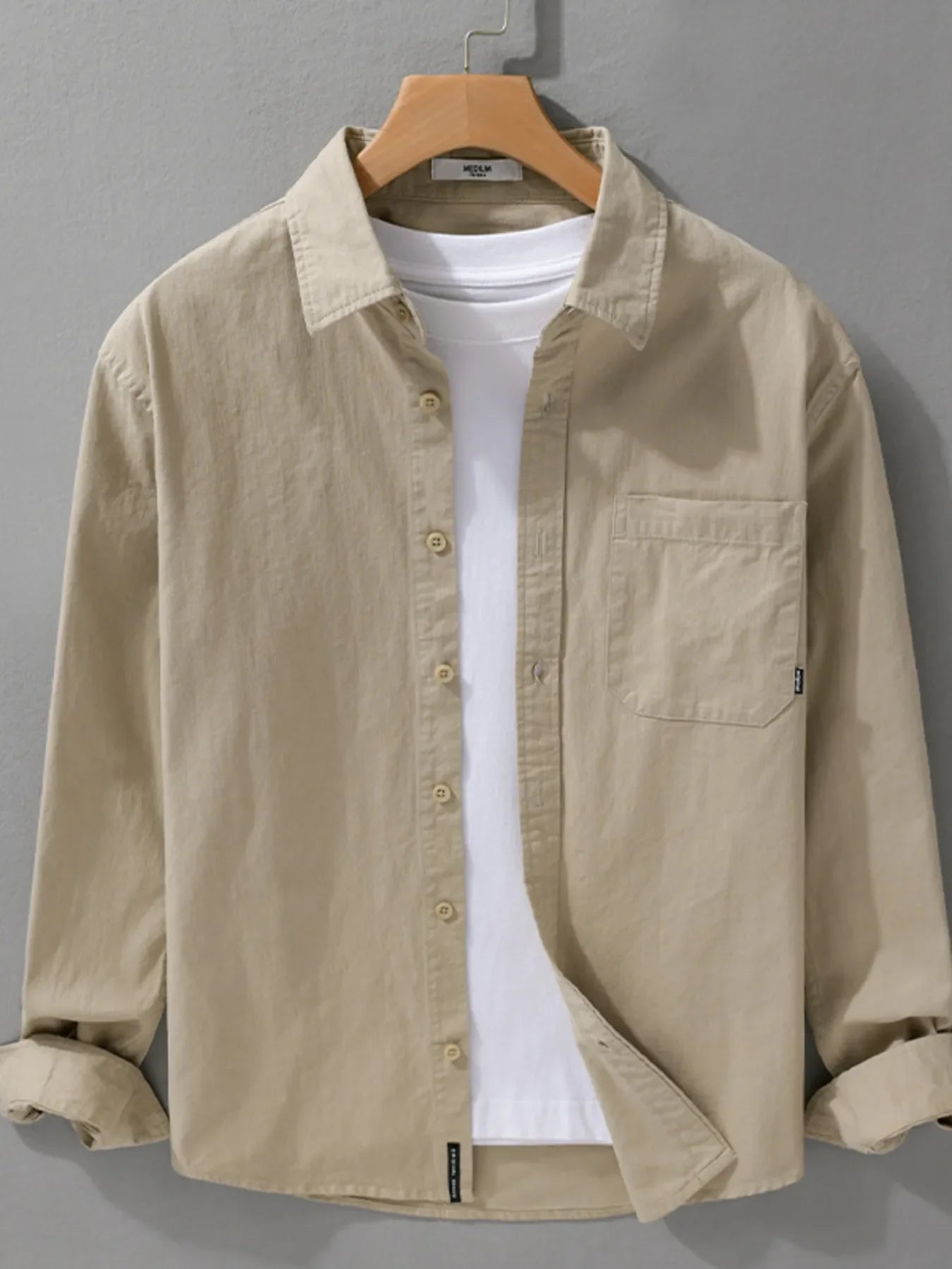 Men's Plus Size Button Up Long Sleeve Shirt
