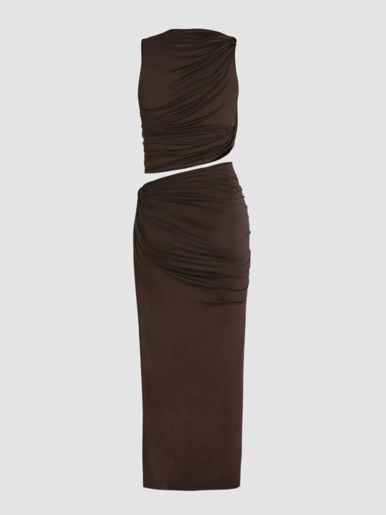 Asymmetrical Ruched Knit Top and Skirt Set