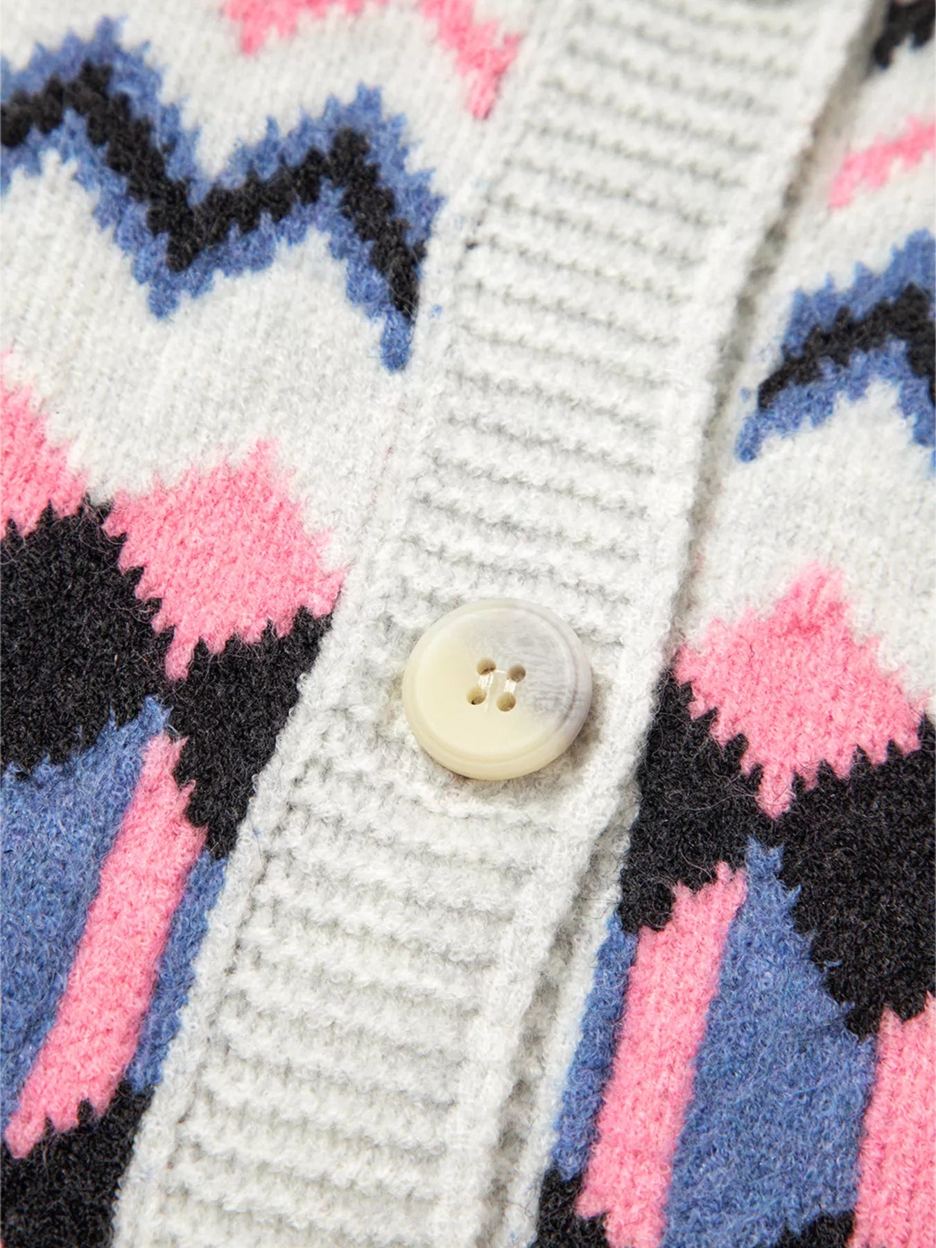 Stripe Geometric Button Up Sweater Cardigan