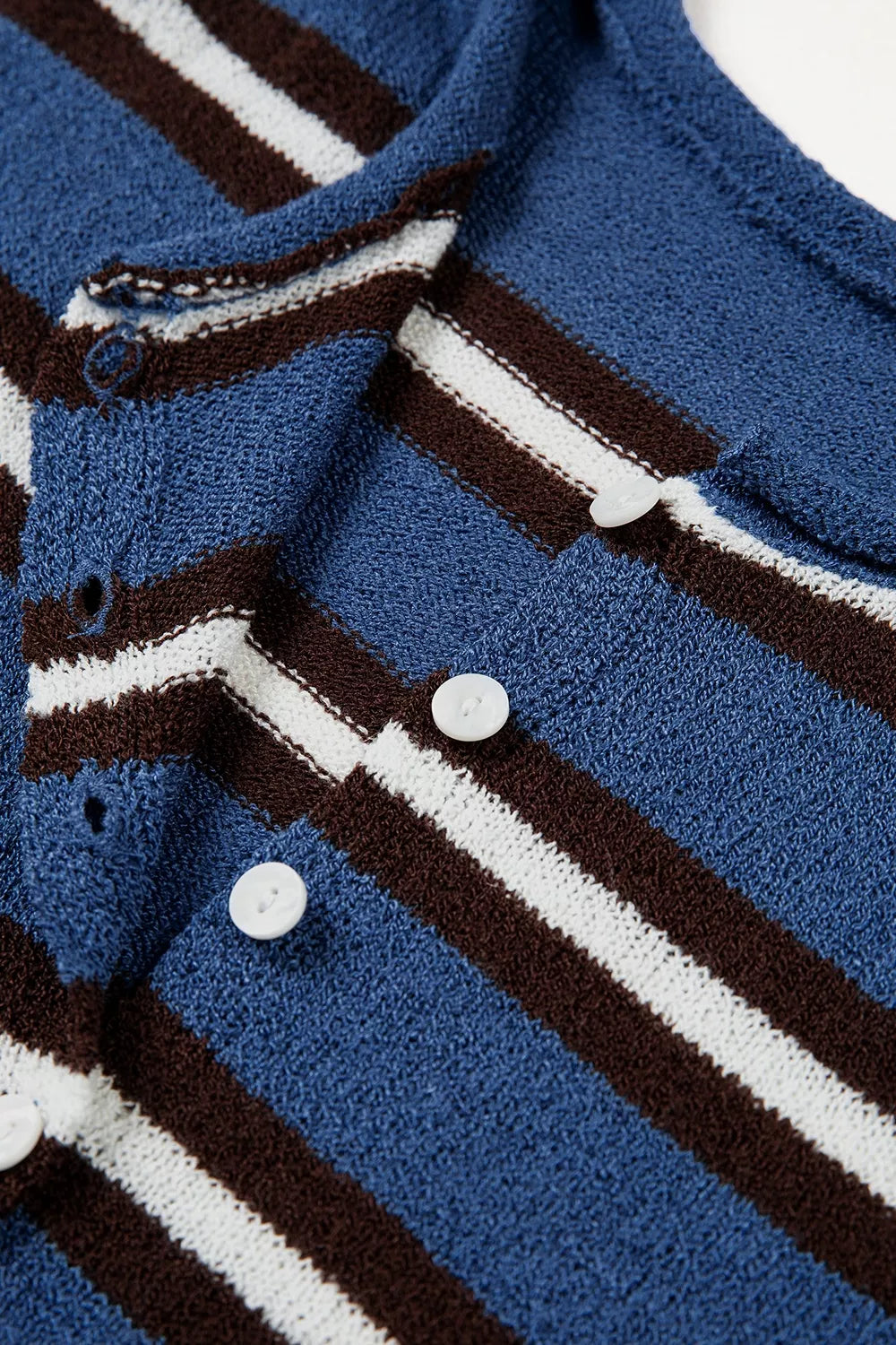 Stripe Striped Drop Shoulder Button Cardigan