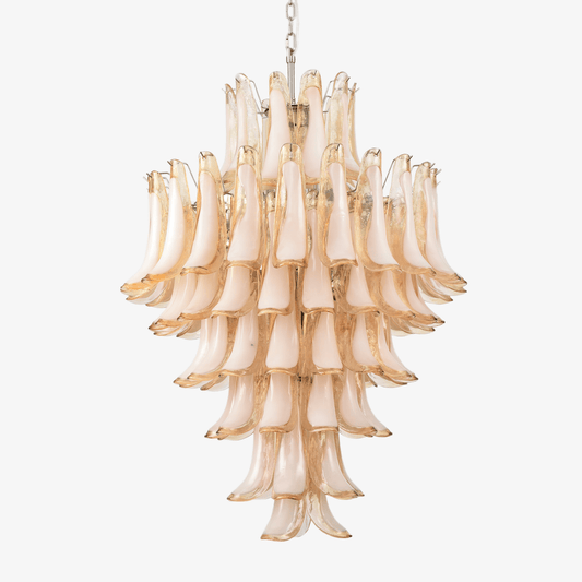 Amber Cloud Glass Petals Chandelier