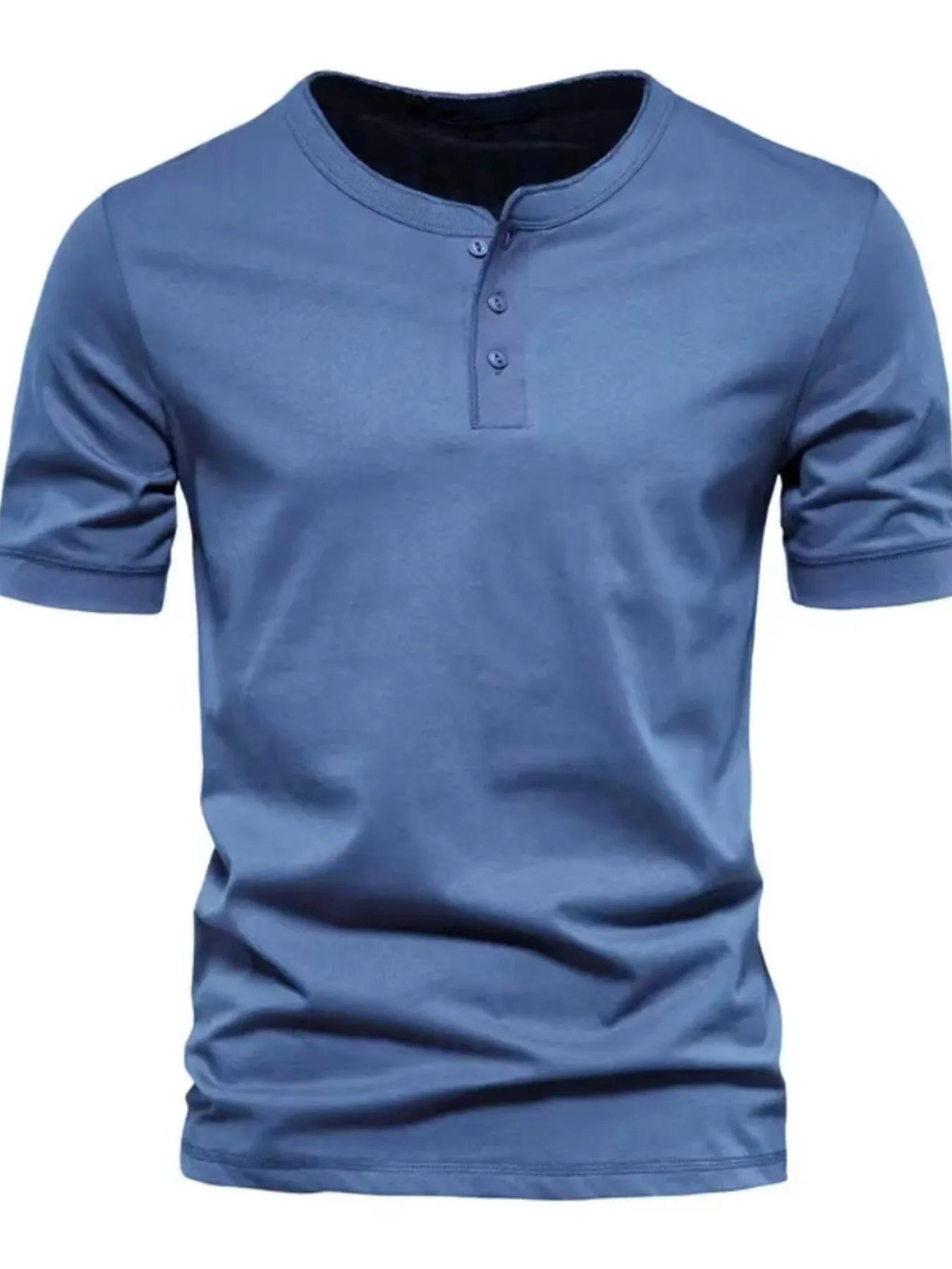 Men's Full Size Button Detail Short Sleeve Top Plus Size