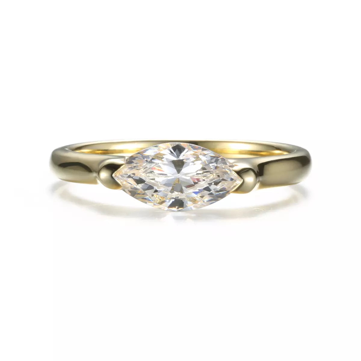 925 Sterling Silver Marquise-Cut Ring