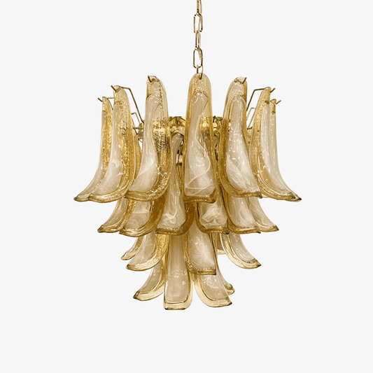 Amber Glass Petals Chandelier