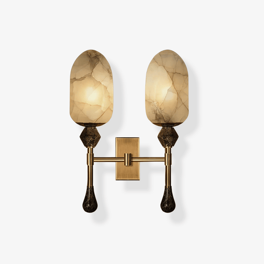 Alabaster Obelisk Double Alabaster Sconce