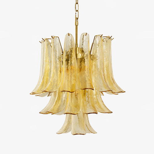 Amber Cascade Glass Chandelier