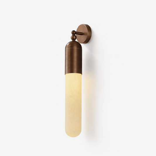 Alabaster Sculpted Tube Wall Sconce