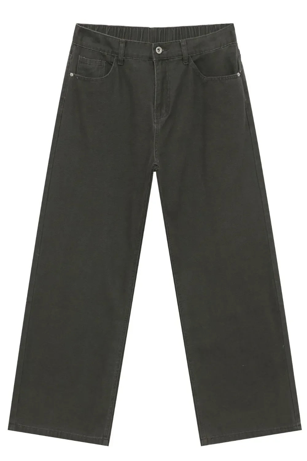 Men's Half Elastic Waist Jeans with Pockets