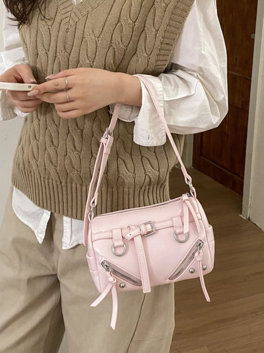 Adjustable Strap Leather Shoulder Bag