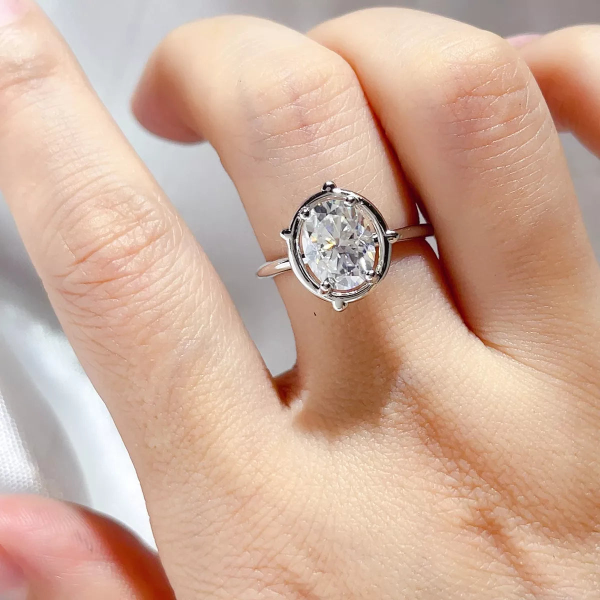 2 Carat 925 Sterling Silver Moissanite Ring