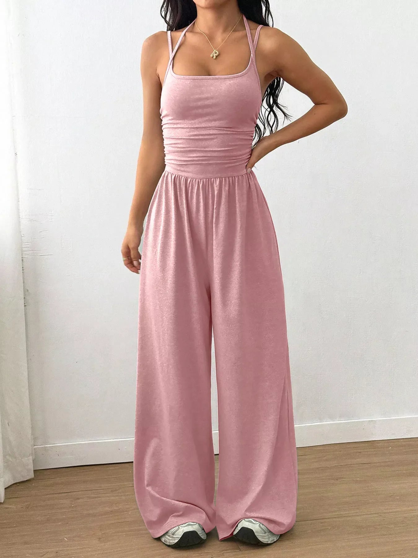 Spaghetti Strap Wide-Leg Jumpsuit
