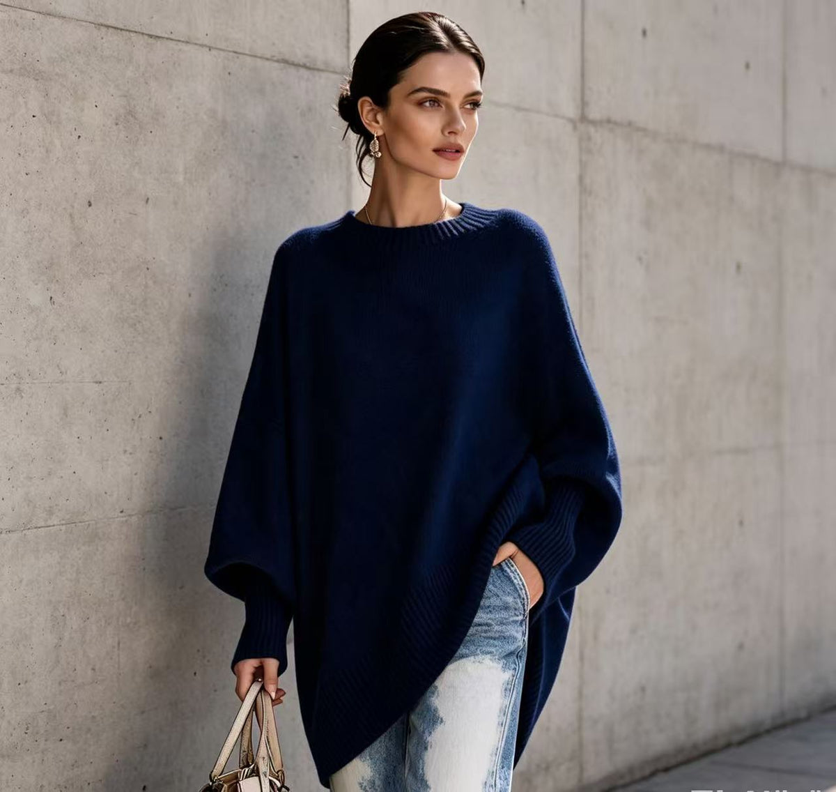 Women's Relaxed-Fit Solid-Color Sweater