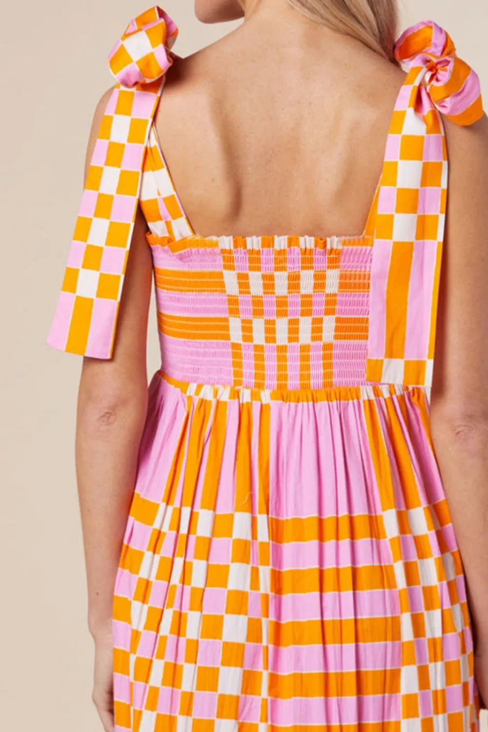 Color Block Tie Shoulder Dress