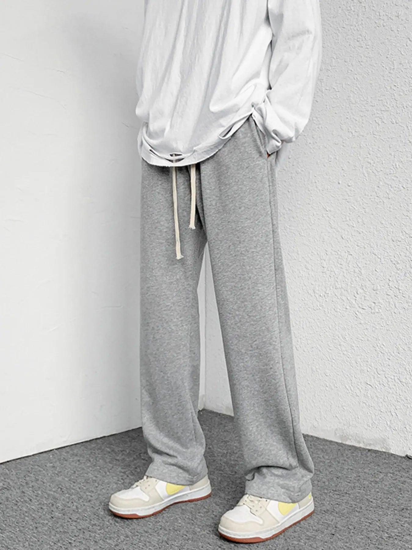 Men's Drawstring Wide Leg Pants