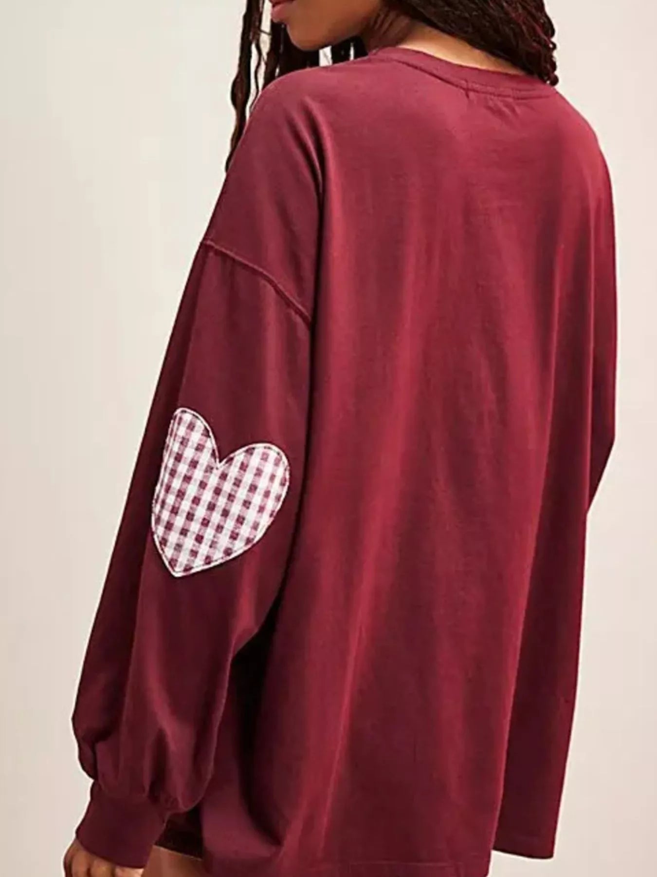 Heart Patch Long Sleeve Sweatshirt