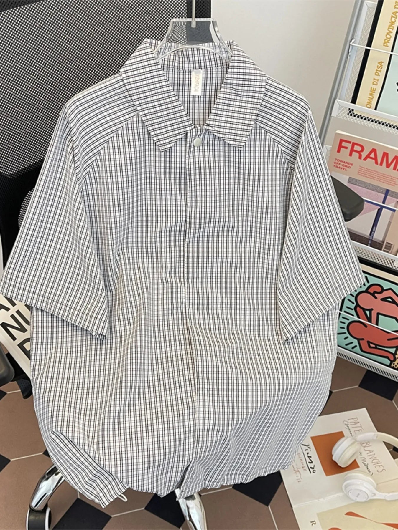 Men's Plus Size Striped Short Sleeve Casual Shirt