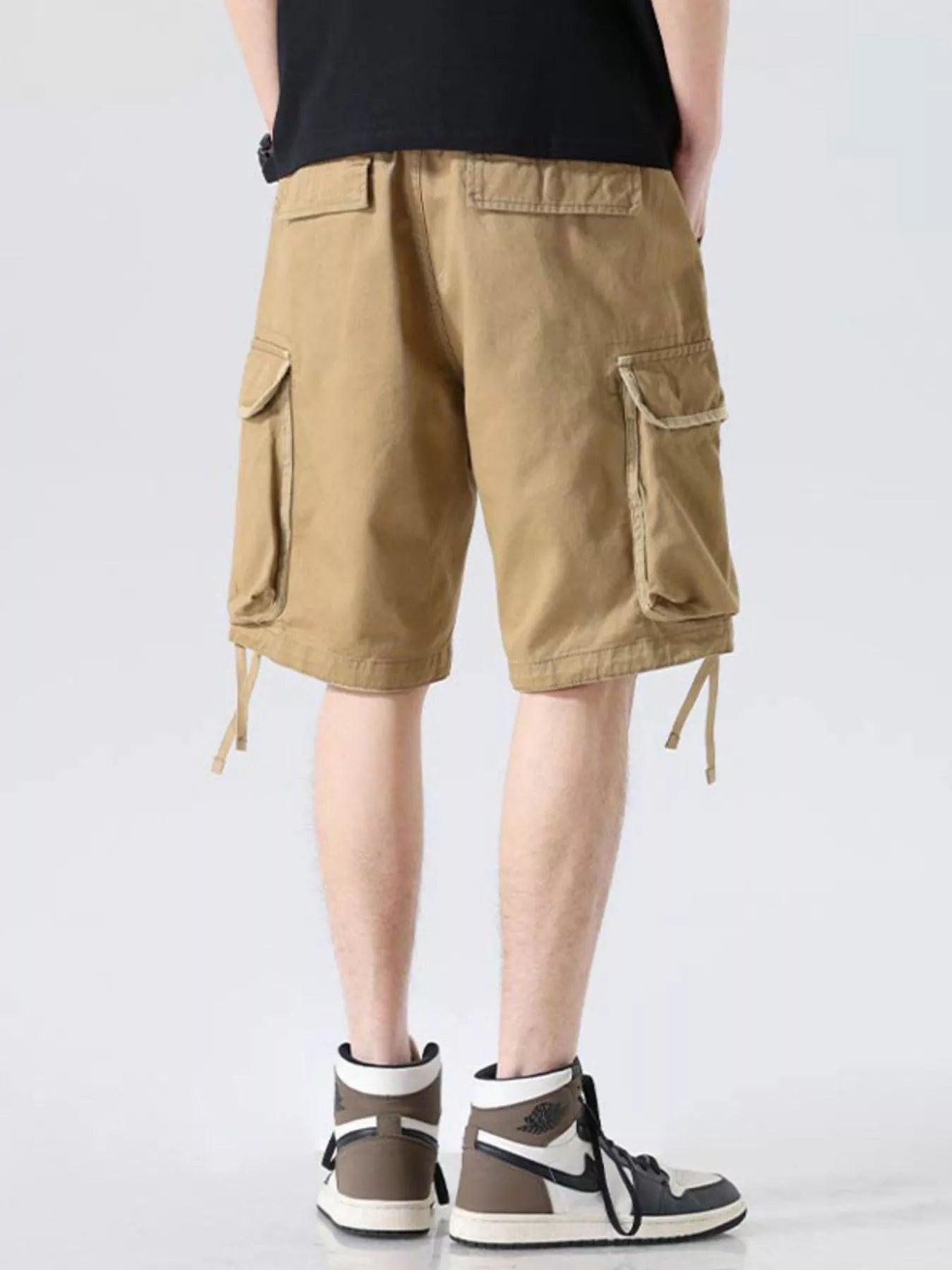 Men's Drawstring Wide Leg Cargo Shorts
