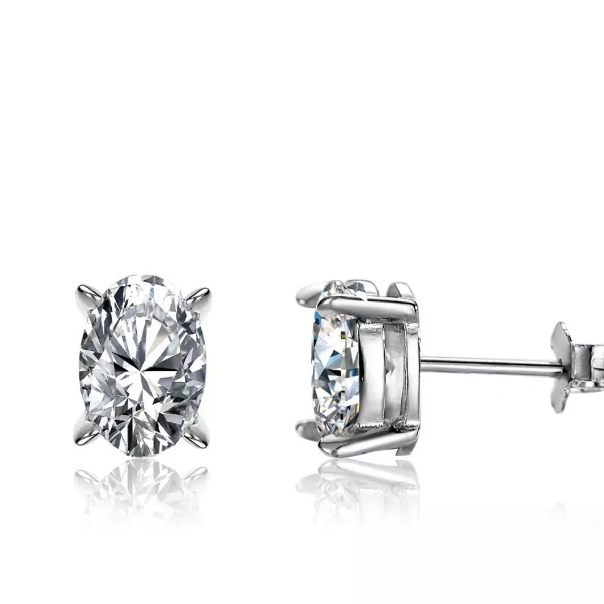 1 Carat Moissanite 925 Sterling Silver Stud Earrings