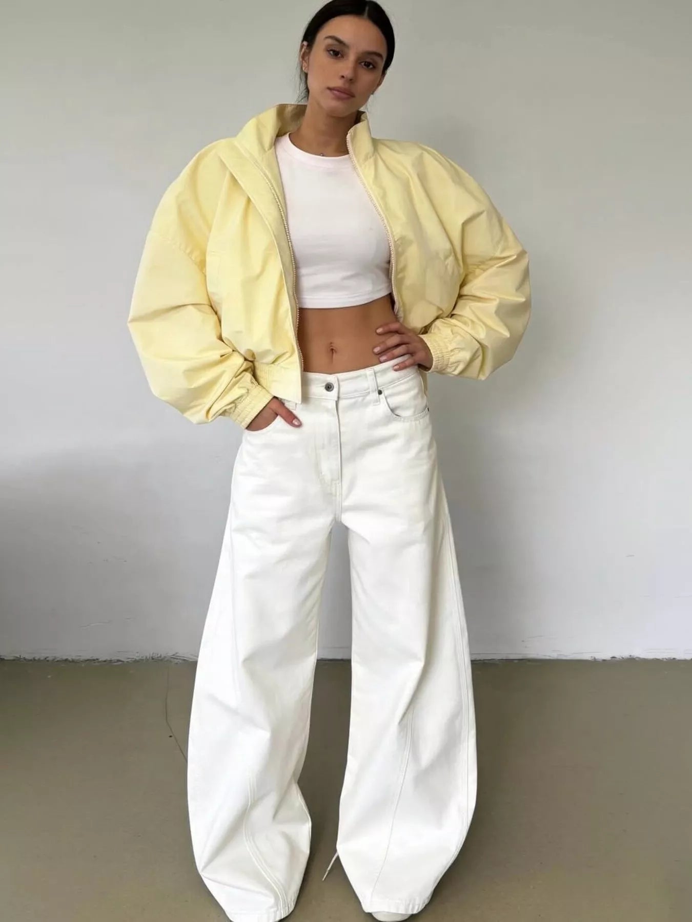 Zip Up Oversized Bomber Jacket
