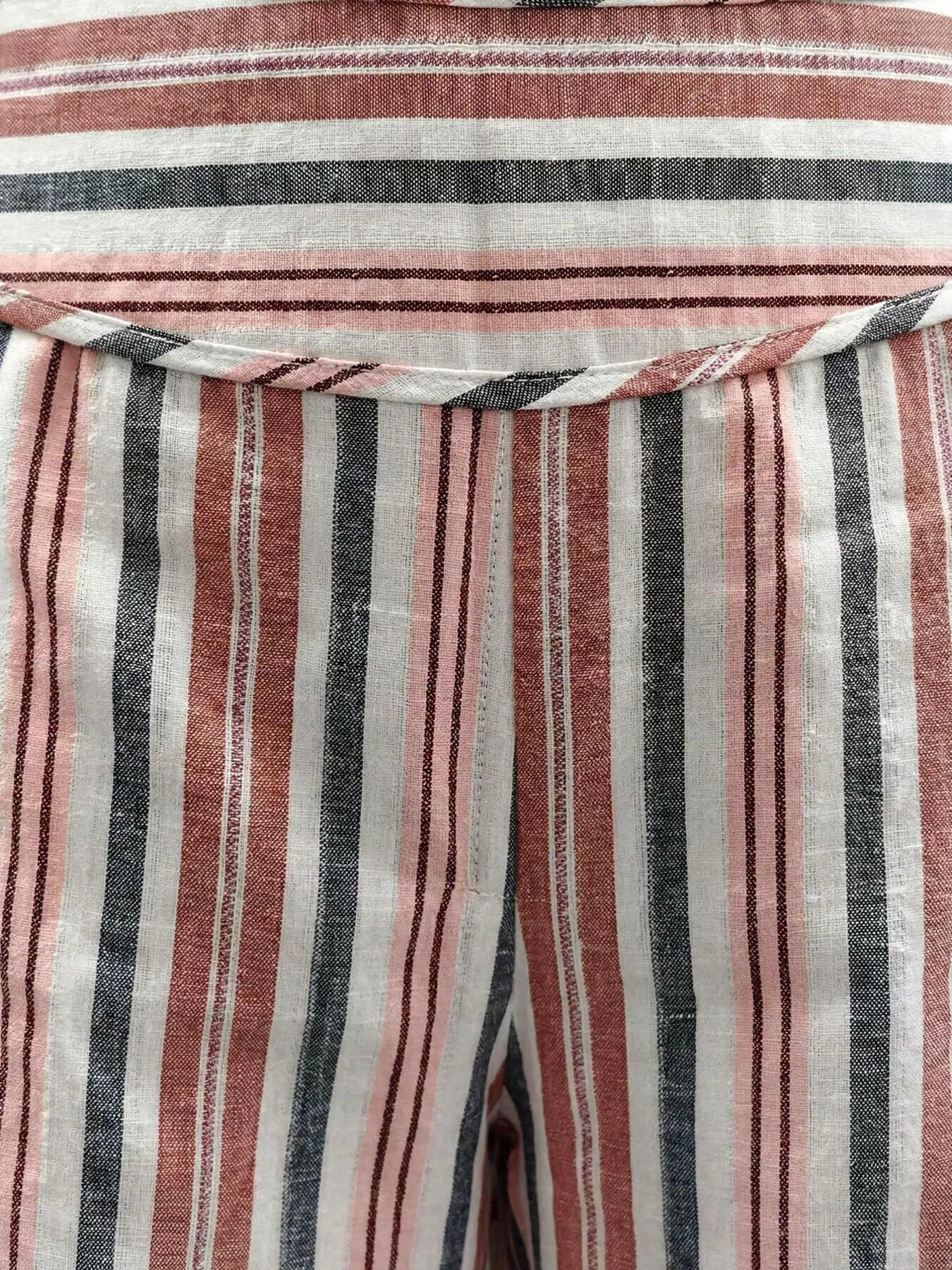Striped Wide-Leg Pants with Tie Waist
