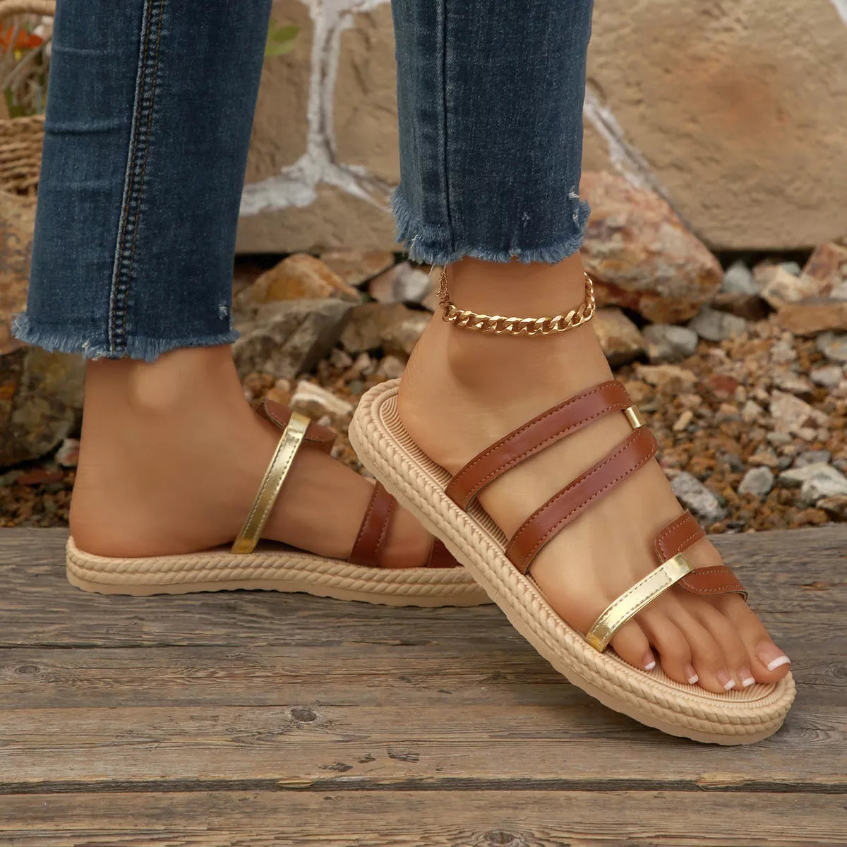 Open Toe Flats Sandals