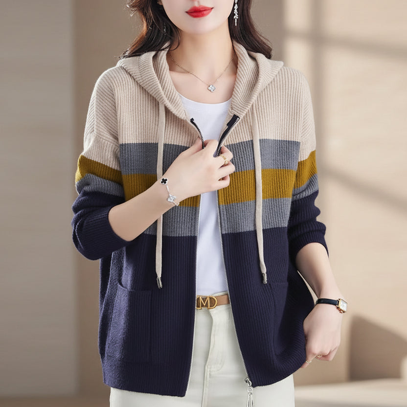 Women's Loose-Fit Wave-Detail Open-Front Cardigan Coat