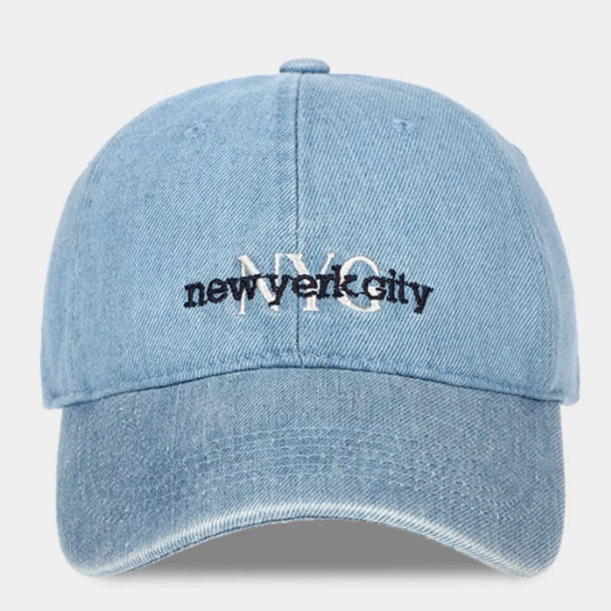 New York City Embroidered Denim Baseball Cap