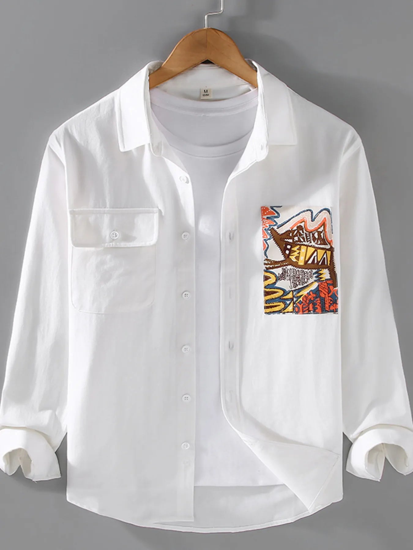 Men's Plus Size Button Up Long Sleeve Shirt