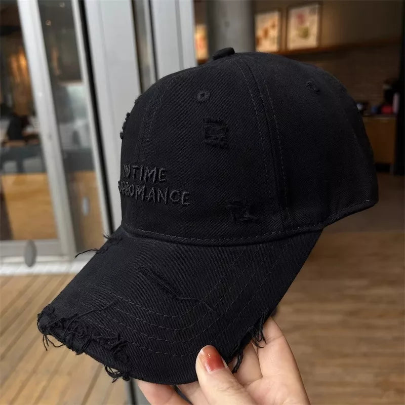 Distressed Embroidered Baseball Cap