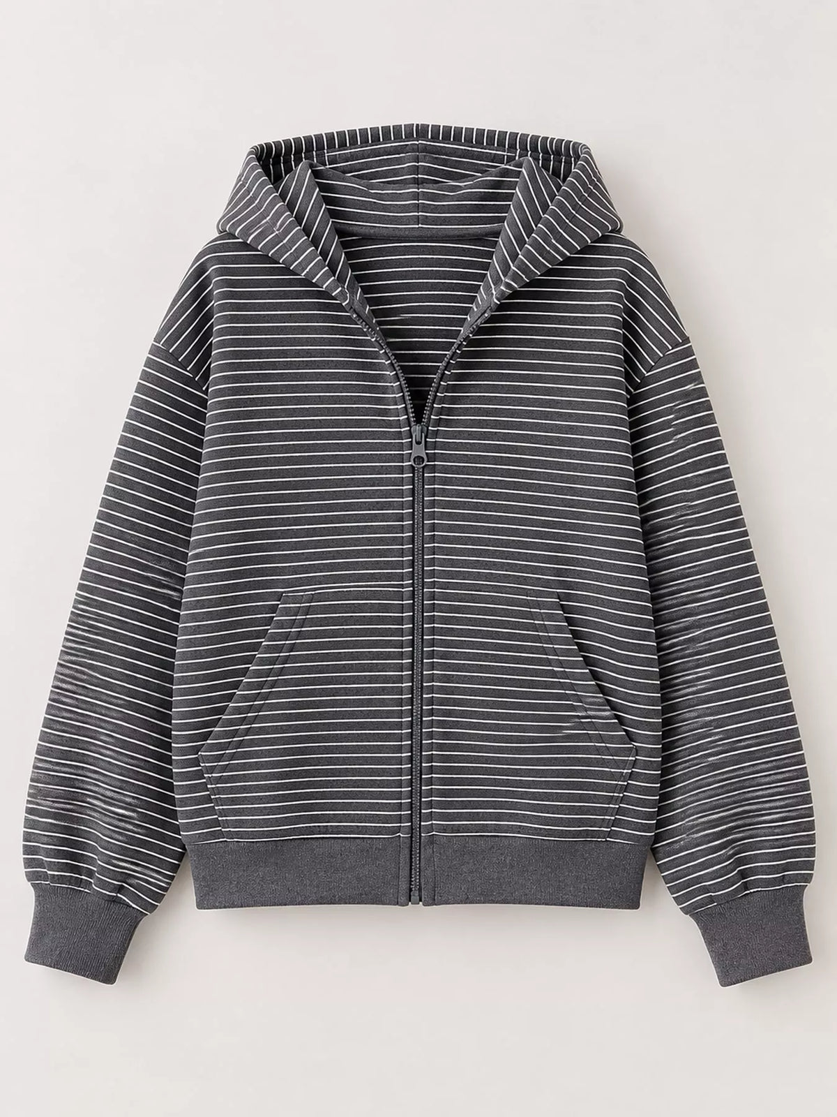 Striped Zip-Up Hoodie