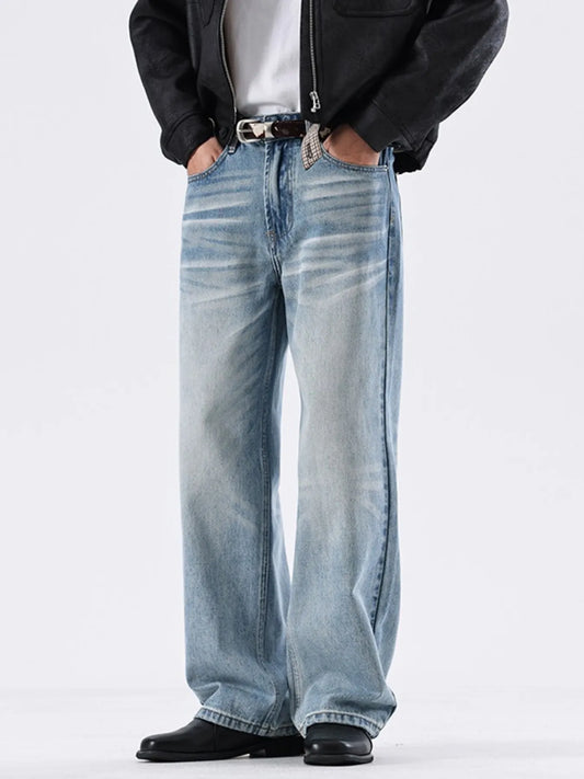 Men's Full Size Washed Wide Leg Relaxed Fit Jeans