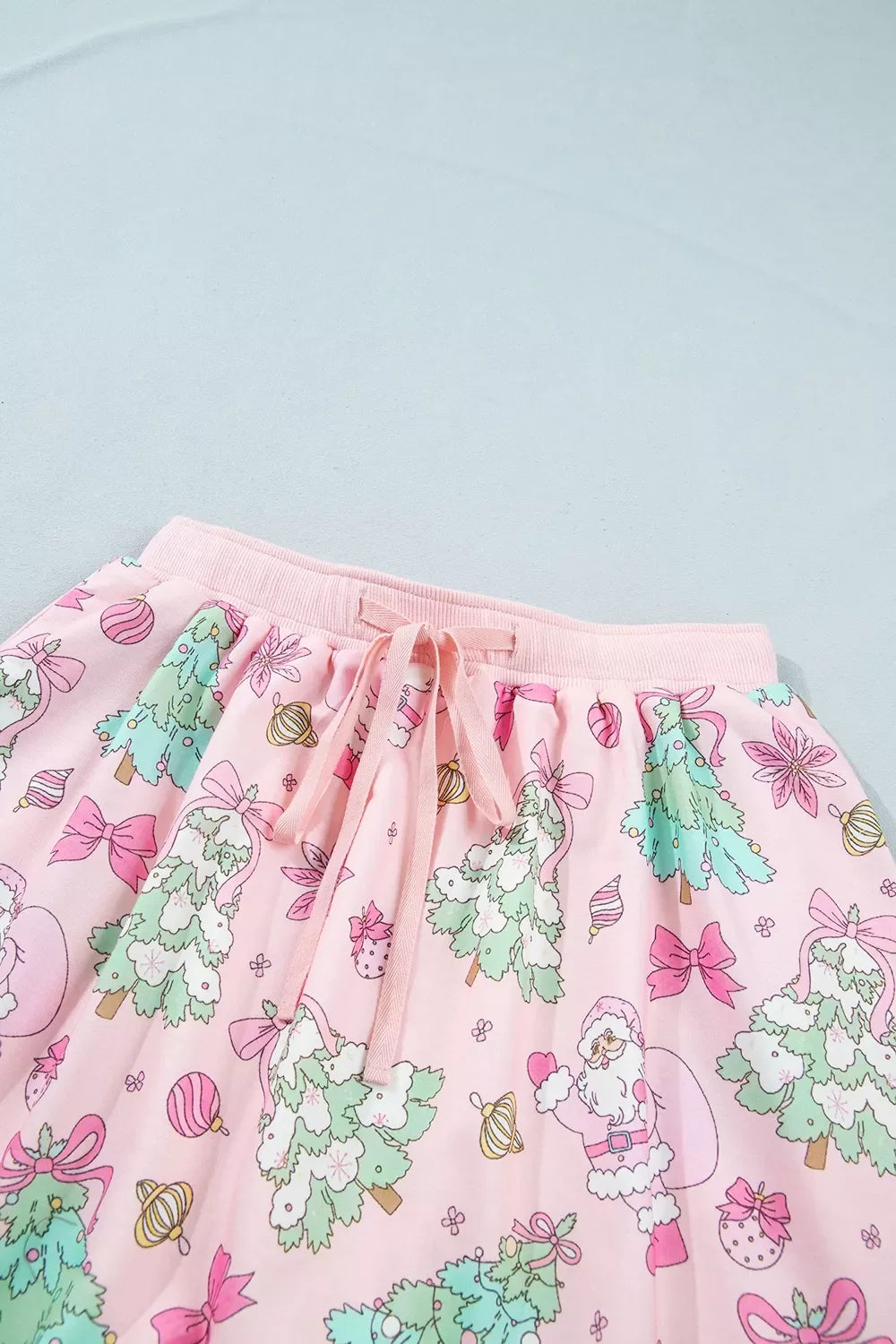 Floral Print Lace Trim Long Sleeve Top and Skirt Set