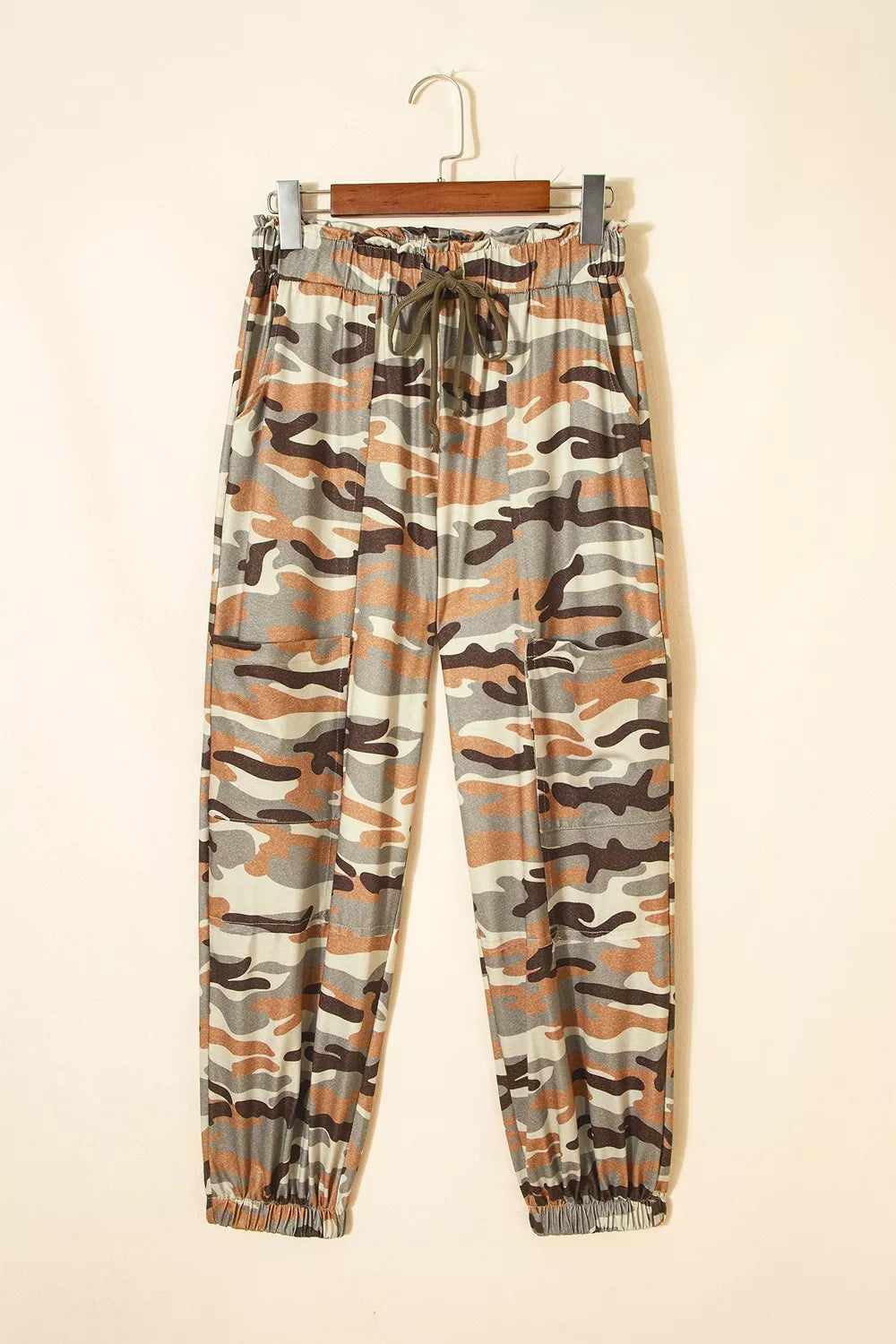 Camouflage Printed Drawstring Elastic Waist Jogger Pants