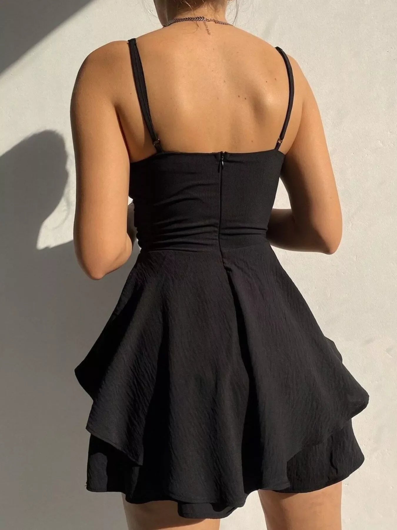 Spaghetti Strap Ruffled Romper