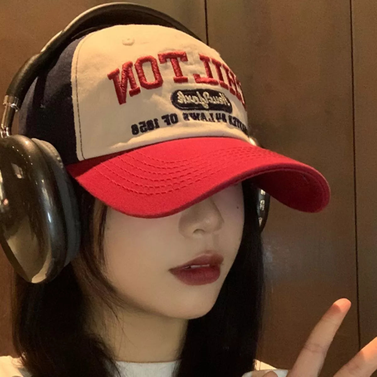Embroidered Color Block Baseball Cap