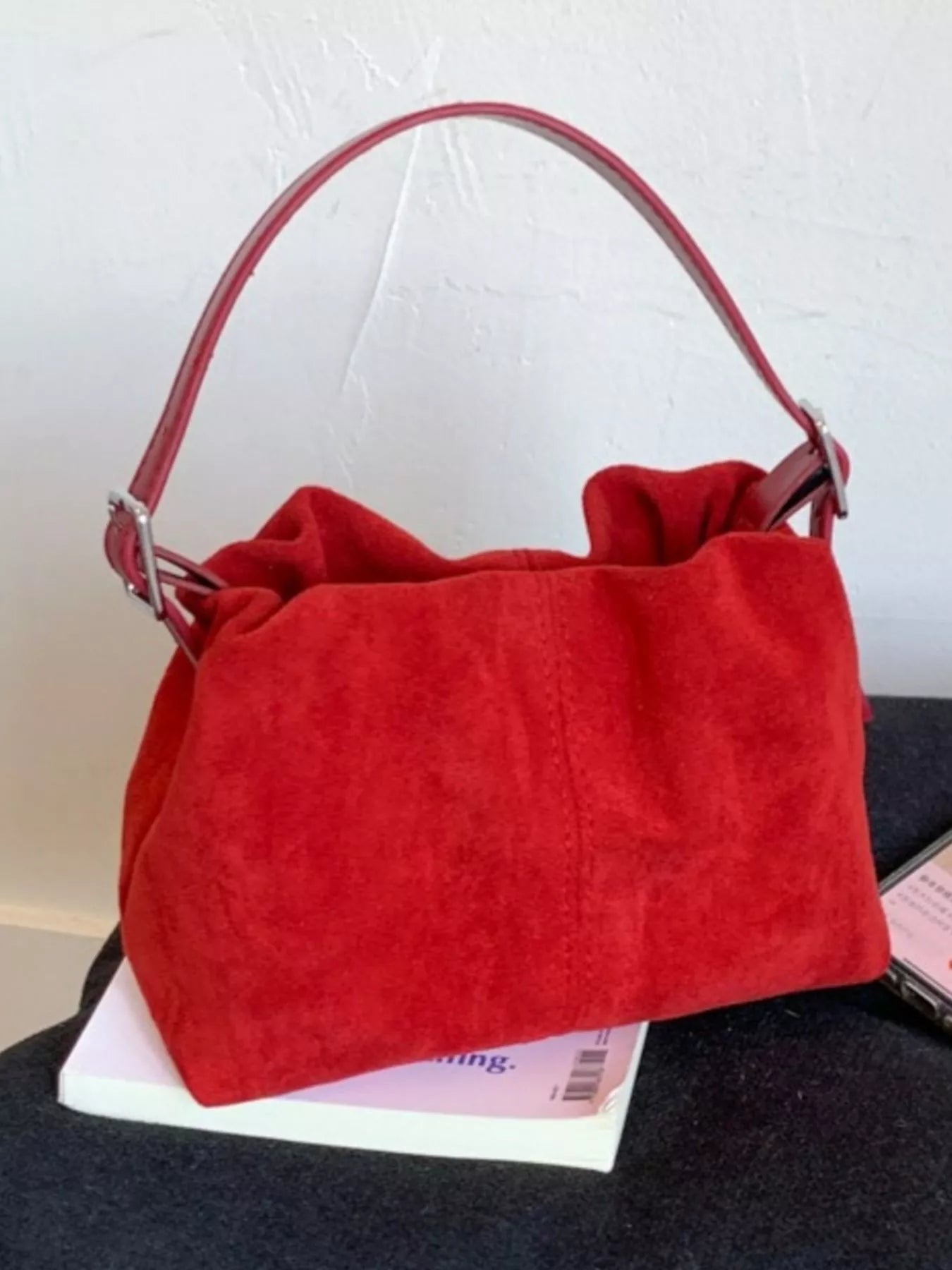 Suede Adjustable Strap Crossbody Bag