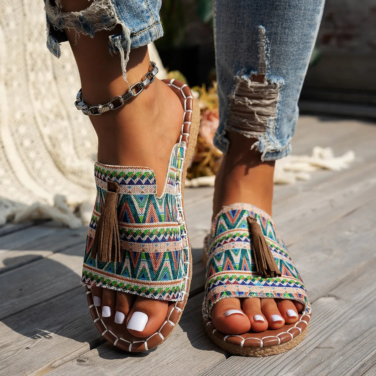 Tassel Open Toe Sandals